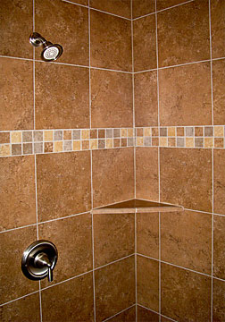 walk-in tile shower