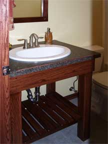 open wood vanity