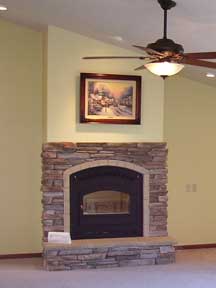 custom stone fireplace