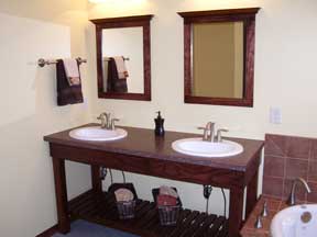 custom mission style wood vanity