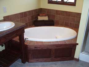 corner whirlpoot tub