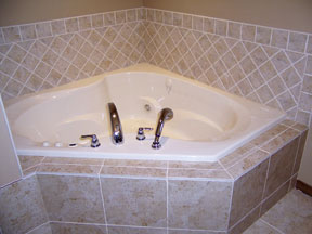 tiled corner wirlpool tub