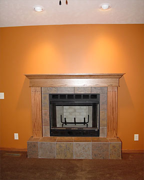 tile fireplace and hearth