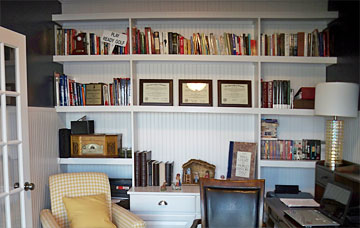 custom built-in book shelves in home office