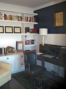 home office with French doors