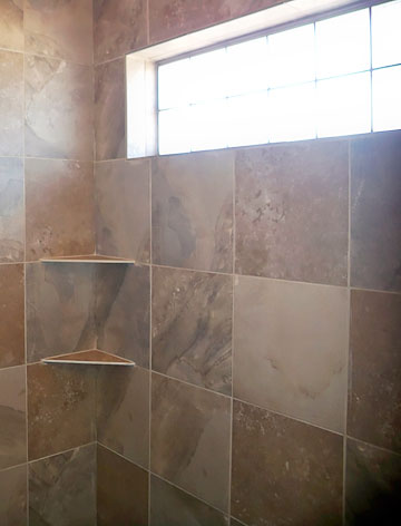 walk-in tile shower