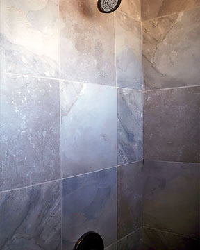 walk-in tile shower