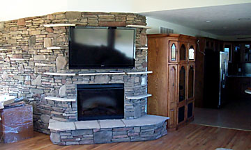 Wahoo cabin fireplace