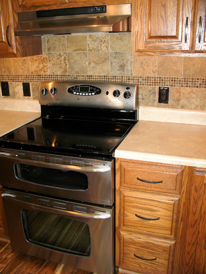 custom tile backsplash in kitchen